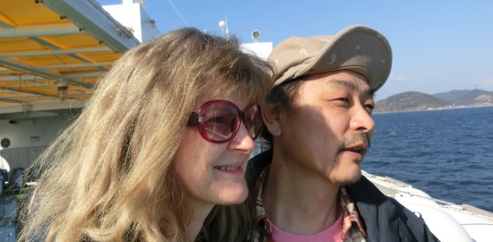 on the boat to Tokuyama in 2015